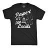 Mens Funny T Shirts Respect The Locals Sarcastic Bigfoot Sasquatch Graphic Novelty Tee For Men