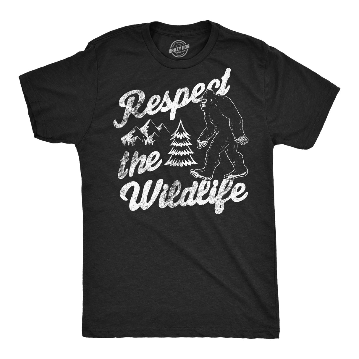 Mens Funny T Shirts Respect The Wildlife Sarcastic Bigfoot Sasquatch Graphic Novelty Tee for Men