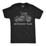 Mens Funny T Shirts Retirement Plan Motorcycle Sarcastic Graphic Novelty Tee for Men