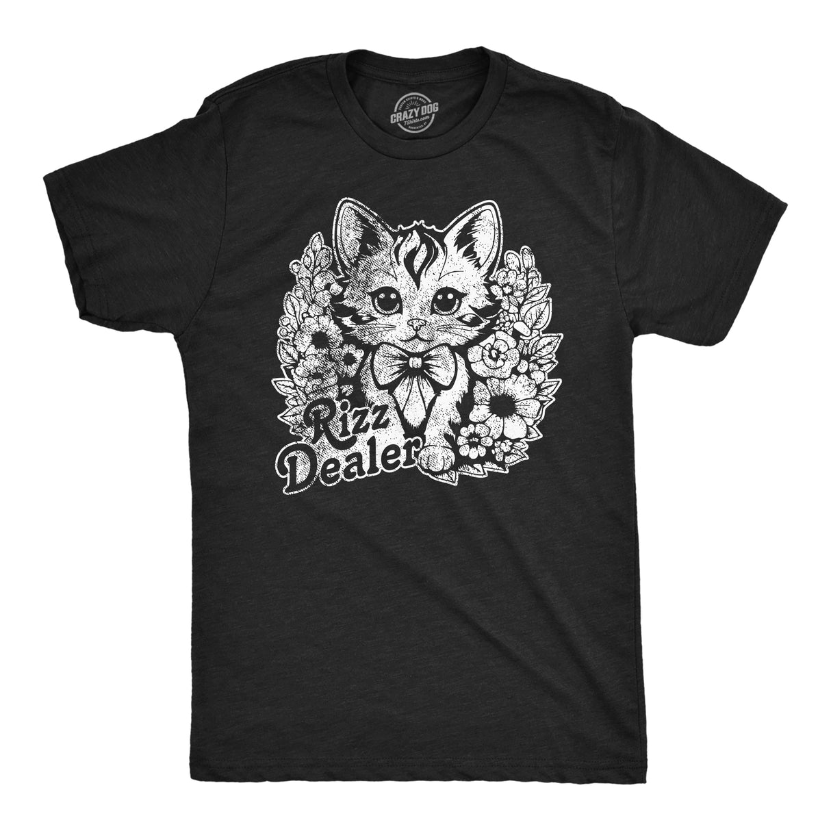 Mens Funny T Shirts Rizz Dealer Sarcastic Kitten Graphic Novelty Tee for Men