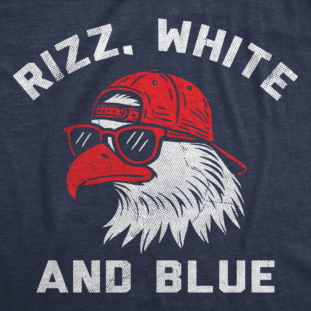 Mens Funny T Shirts Rizz White and Blue Sarcastic Fourth Of July Graphic Novelty Tee for Men
