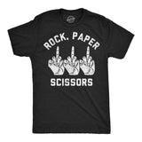 Mens Funny T Shirts Rock Paper Scissors Middle Finger Sarcastic Graphic Novelty Tee for Men