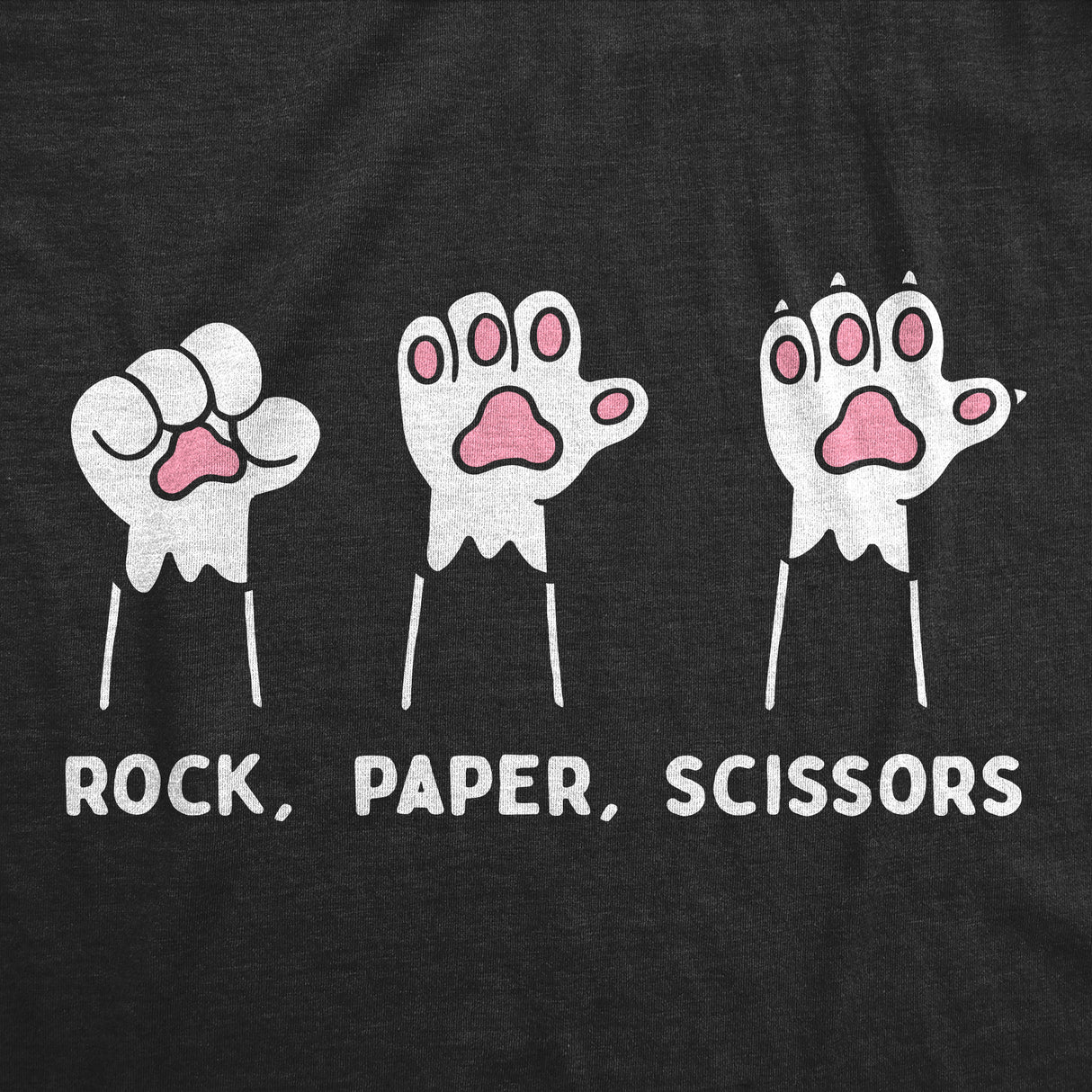 Womens Funny T Shirts Rock Paper Scissors Cat Paws Sarcastic Graphic Novelty Tee for Ladies