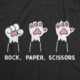 Womens Funny T Shirts Rock Paper Scissors Cat Paws Sarcastic Graphic Novelty Tee for Ladies