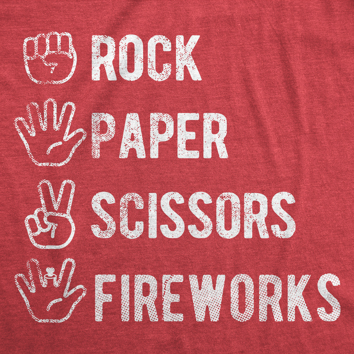 Mens Funny T Shirts Rock Paper Scissors Fireworks Sarcastic Fourth Of July Graphic Novelty Tee for Men