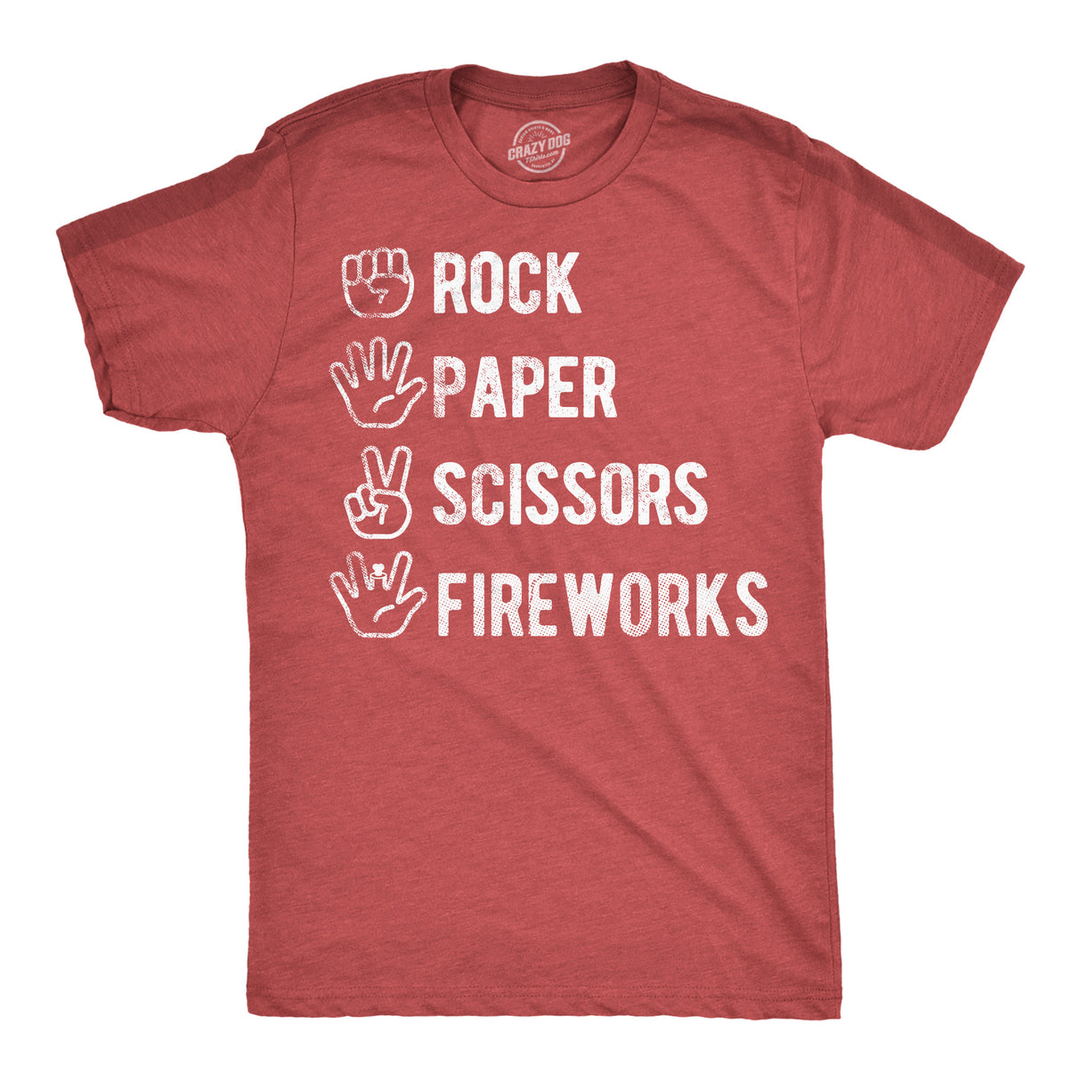 Mens Funny T Shirts Rock Paper Scissors Fireworks Sarcastic Fourth Of July Graphic Novelty Tee for Men