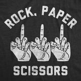 Mens Funny T Shirts Rock Paper Scissors Middle Finger Sarcastic Graphic Novelty Tee for Men