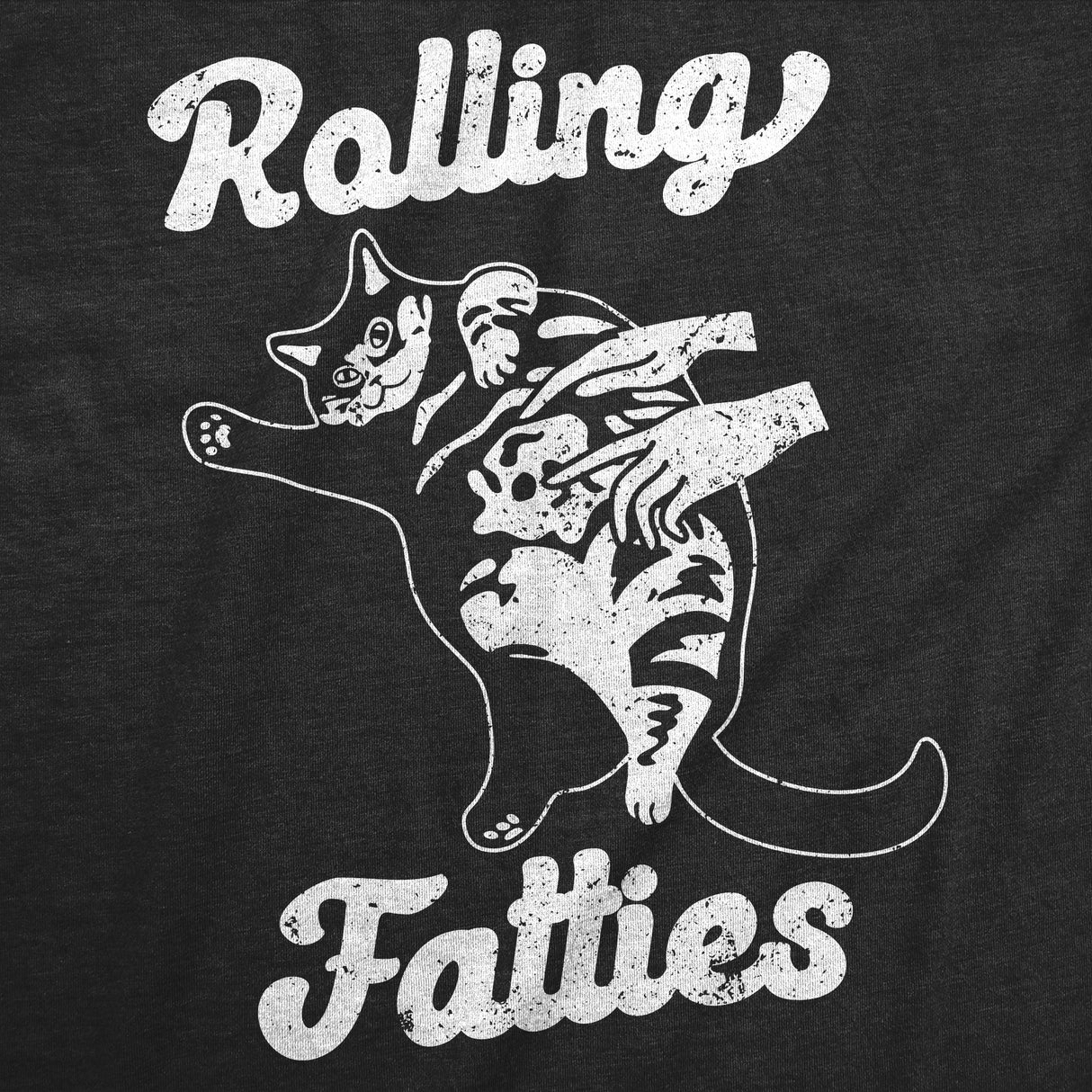 Mens Funny T Shirts Rolling Fatties Sarcastic Cat Graphic Novelty Tee for Men