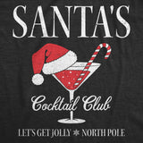 Mens Funny T Shirts Santas Cocktail Club Sarcastic Christmas Drinking Graphic Novelty Tee for Men