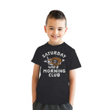 Youth Funny T Shirts Saturday Morning Club Sarcastic Graphic Novelty Tee for Kids