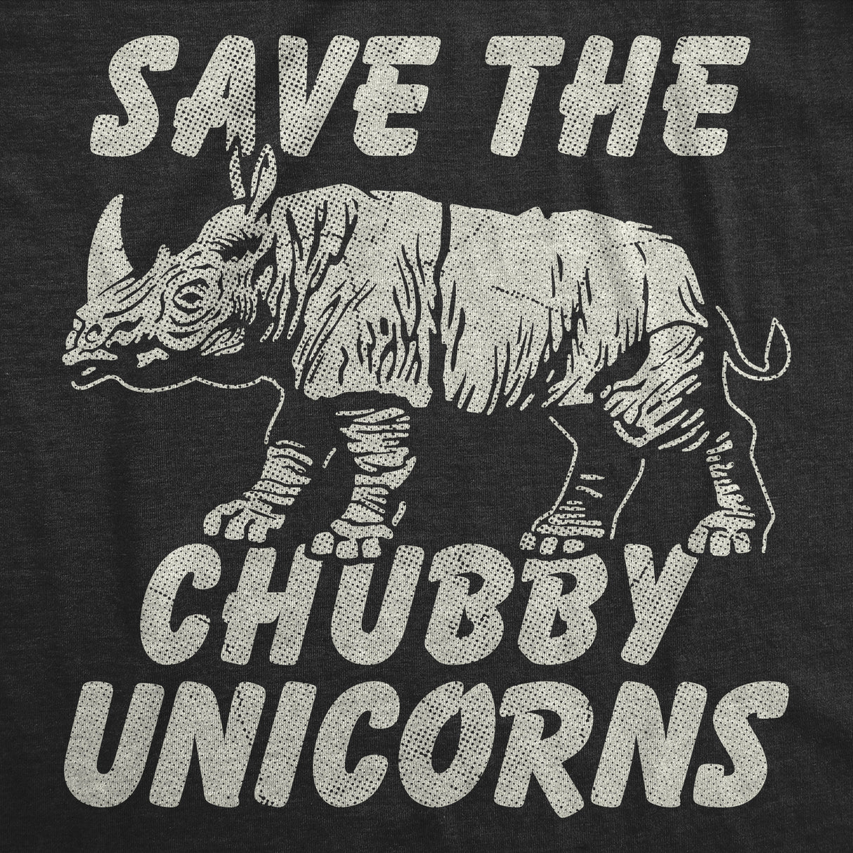 Mens Funny T Shirts Save The Chubby Unicorns Sarcastic Rhino Graphic Novelty Tee for Men