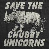 Mens Funny T Shirts Save The Chubby Unicorns Sarcastic Rhino Graphic Novelty Tee for Men