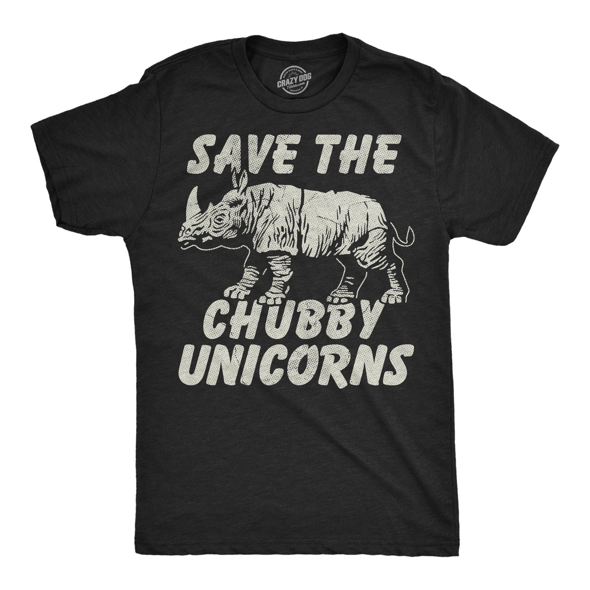 Mens Funny T Shirts Save The Chubby Unicorns Sarcastic Rhino Graphic Novelty Tee for Men