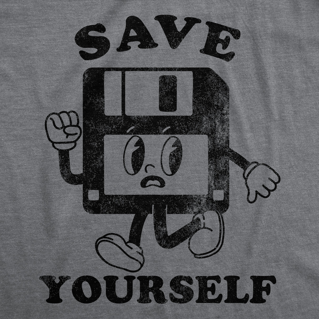 Mens Funny T Shirts Save Yourself Sarcastic Retro Technology Graphic Novelty Tee for Men
