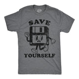 Mens Funny T Shirts Save Yourself Sarcastic Retro Technology Graphic Novelty Tee for Men