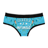 Womens Secretly A Mermaid Bikini Brief Panties Funny Graphic Underwear Ladies