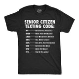Mens Funny T Shirts Senior Citizen Texting Code Sarcastic Elderly Graphic Novelty Tee for Men