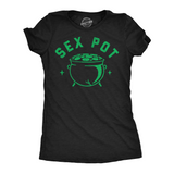 Womens Funny T Shirts Sex Pot Sarcastic St Patricks Day Graphic Novelty Tee for Ladies