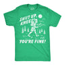 Mens Funny T Shirts Shut Up Knees Youre Fine Sarcastic Hiking Graphic Novelty Tee for Men