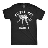 Mens Funny T Shirts Silent But Dadly Sarcastic Dad Fart Graphic Novelty Tee for Men