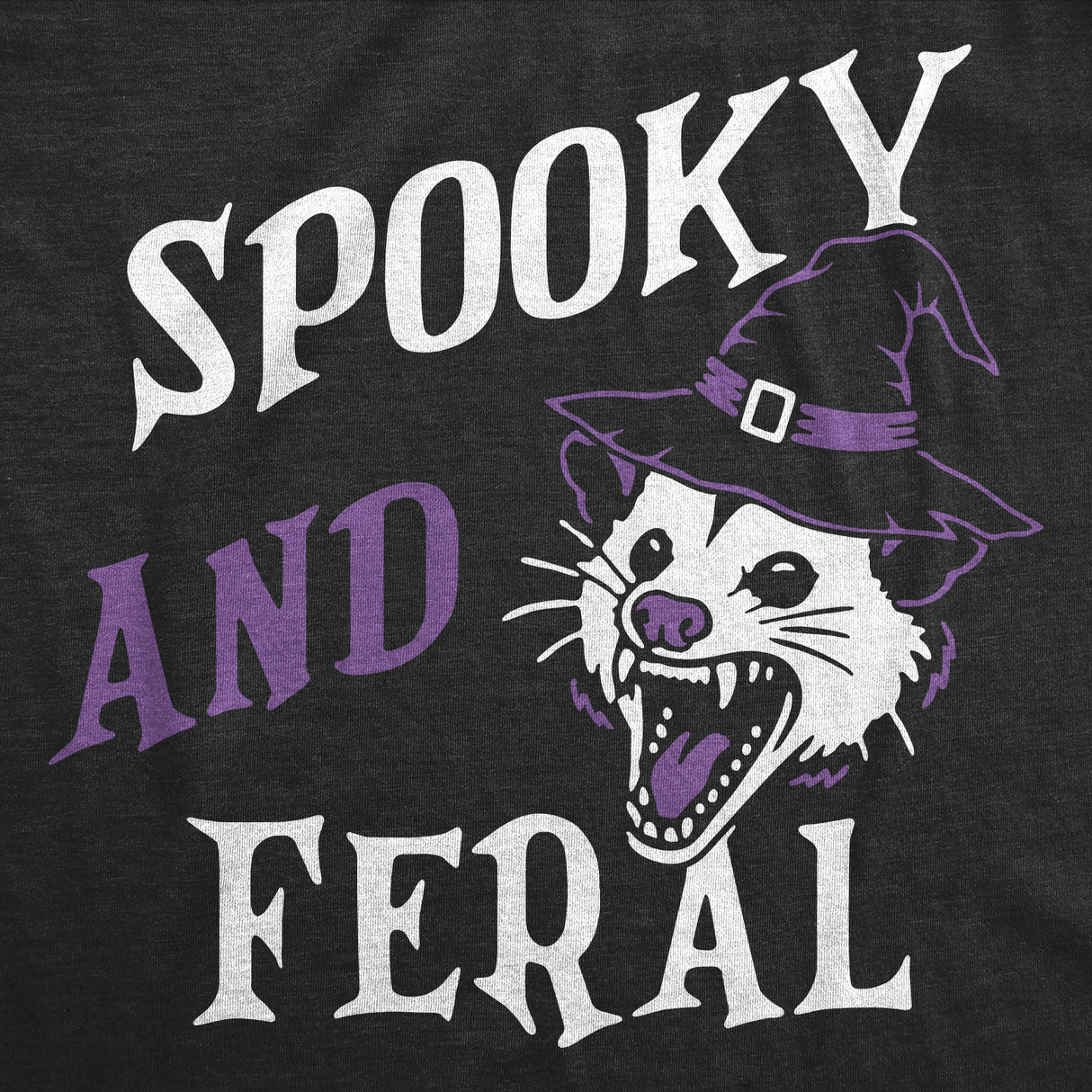 Womens Funny T Shirts Spooky And Feral Sarcastic Halloween Graphic Novelty Tee For Ladies