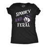 Womens Funny T Shirts Spooky And Feral Sarcastic Halloween Graphic Novelty Tee For Ladies