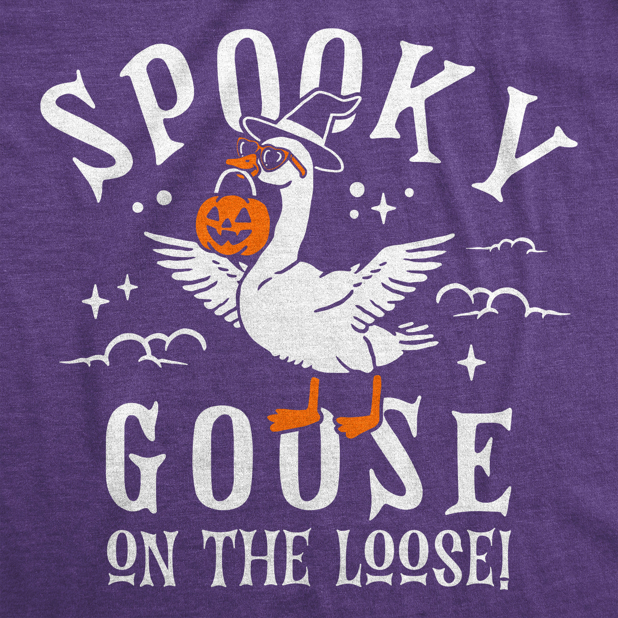 Womens Funny T Shirts Spooky Goose On The Loose Sarcastic Halloween Graphic Novelty Tee For Ladies