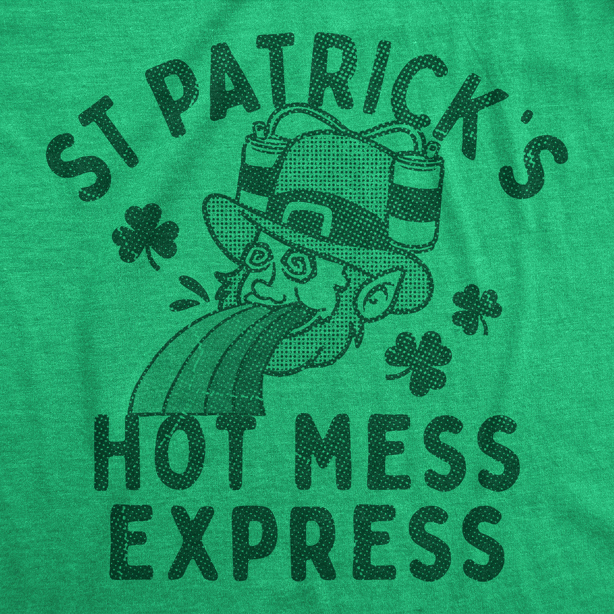 Womens Funny T Shirts St Patricks Hot Mess Express Sarcastic St Pattys Day Graphic Novelty Tee for Ladies