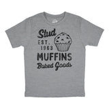 Youth Stud Muffins Baked Goods T Shirt Funny Bakery Joke Tee for Kids