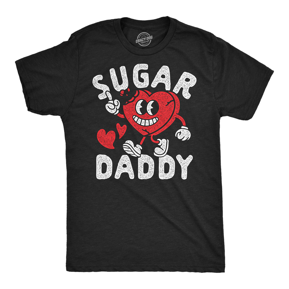 Mens Funny T Shirts Sugar Daddy Heart Valentines Day Novelty Tee for Men