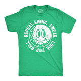 Mens Funny T Shirts Swing Swear Look for Ball Repeat Sarcastic Golfing Graphic Novelty Tee for Men