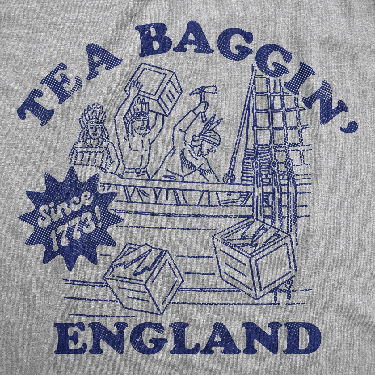 Mens Funny T Shirts Tea Baggin England Sarcastic Fourth Of July Graphic Novelty Tee for Men