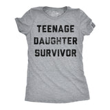 Womens Funny T Shirts Teenage Daughter Survivor Sarcastic Mothers Day Graphic Novelty Tee for Ladies