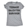 Womens Funny T Shirts Teenage Daughter Survivor Sarcastic Mothers Day Graphic Novelty Tee for Ladies