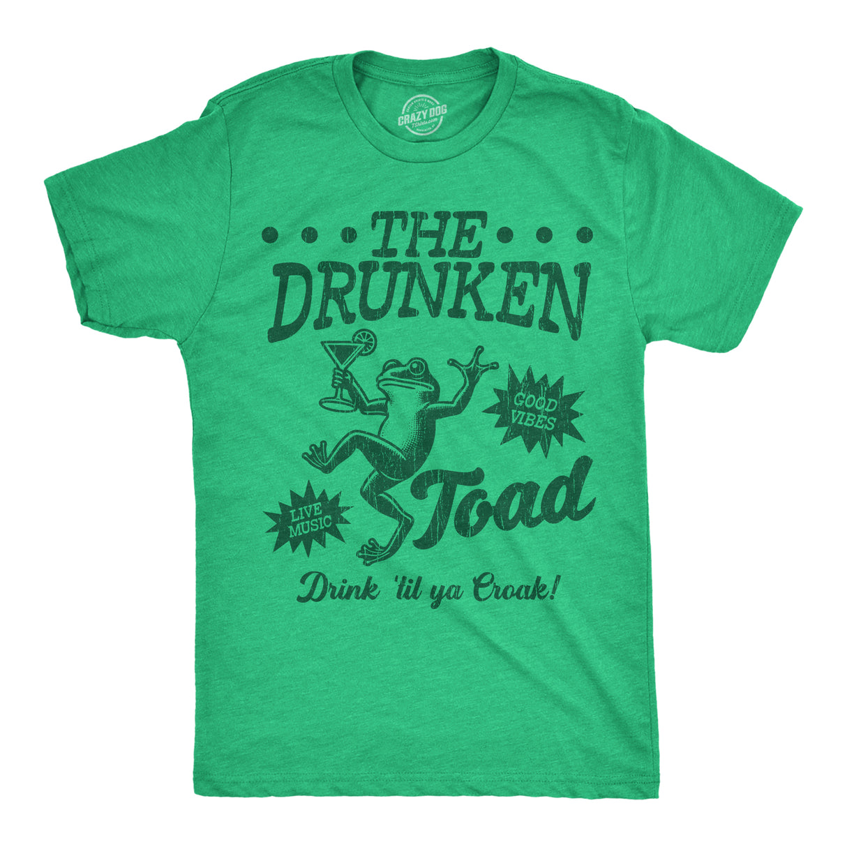 Mens Funny T Shirts The Drunken Toad Sarcastic Bar Graphic Novelty Tee for Men
