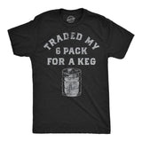 Mens Funny T Shirts Traded My Six Pack for A Keg Sarcastic Drinking Graphic Novelty Tee for Men