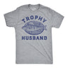 Mens Funny T Shirts Trophy Husband Mounted Fish Sarcastic Graphic Novelty Tee for Men