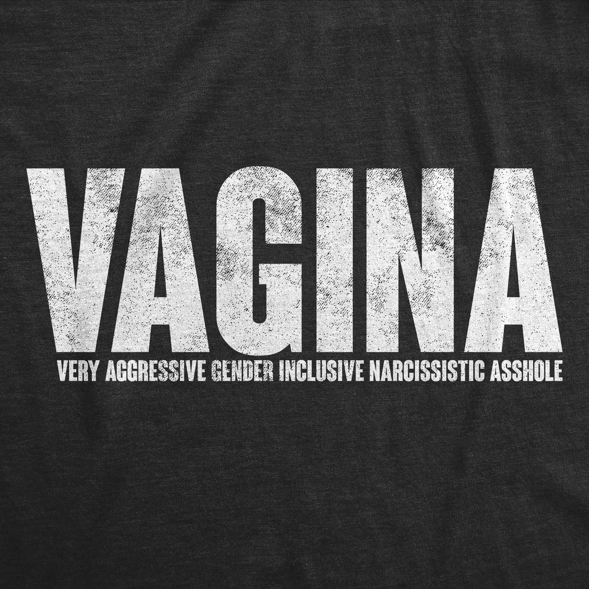 Mens Funny T Shirts Vagina Very Aggressive Gender Inclusive Narcissistic Asshole Sarcastic Novelty Tee for Men