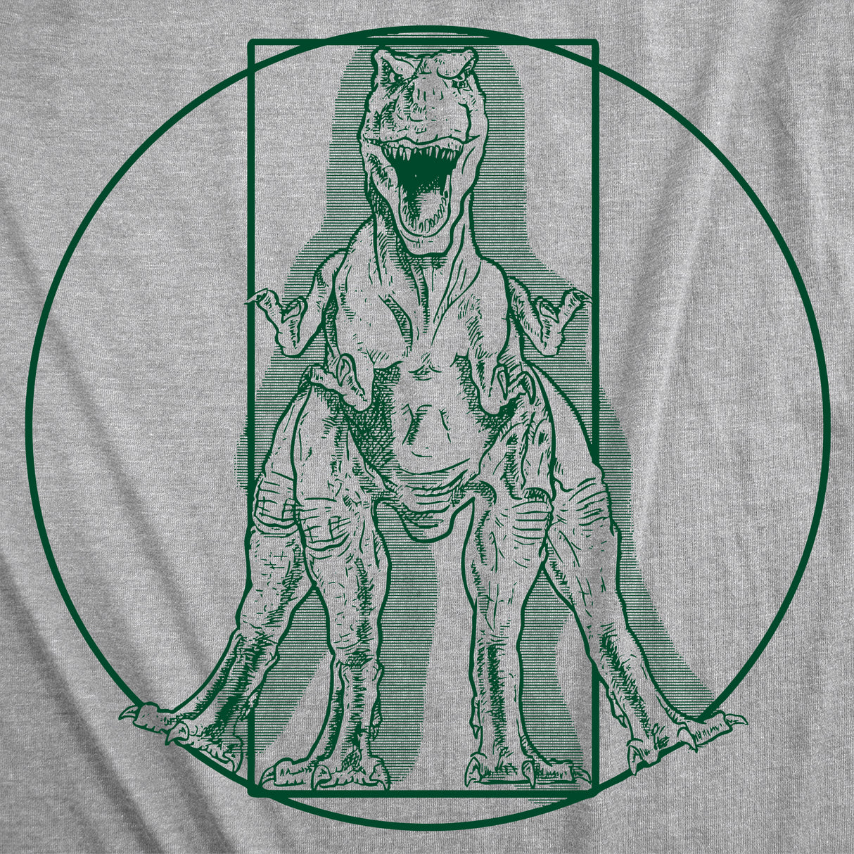 Mens Funny T Shirts Virtruvian T Rex Sarcastic Dinosaur Graphic Novelty Tee for Men