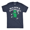 Mens Funny T Shirts Wanna Pickle Sarcastic Pickleball Graphic Novelty Tee for Men