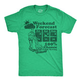 Mens Funny T Shirts Weekend Forecast 100% Chance Of Mowing Sarcastic Graphic Novelty Tee for Men