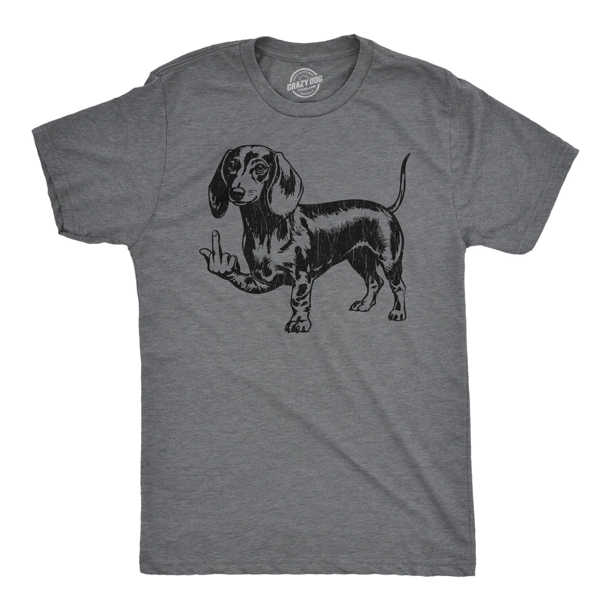 Mens Funny T Shirts Weenie Middle Finger Sarcastic Puppy Graphic Novelty Tee for Men