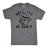 Mens Funny T Shirts Well Ill Be Damd Sarcastic Beaver Graphic Novelty Tee for Men
