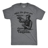 Mens Funny T Shirts When Life Gives You Lemons Chase It With Tequila Sarcastic Drinking Graphic Novelty Tee for Men