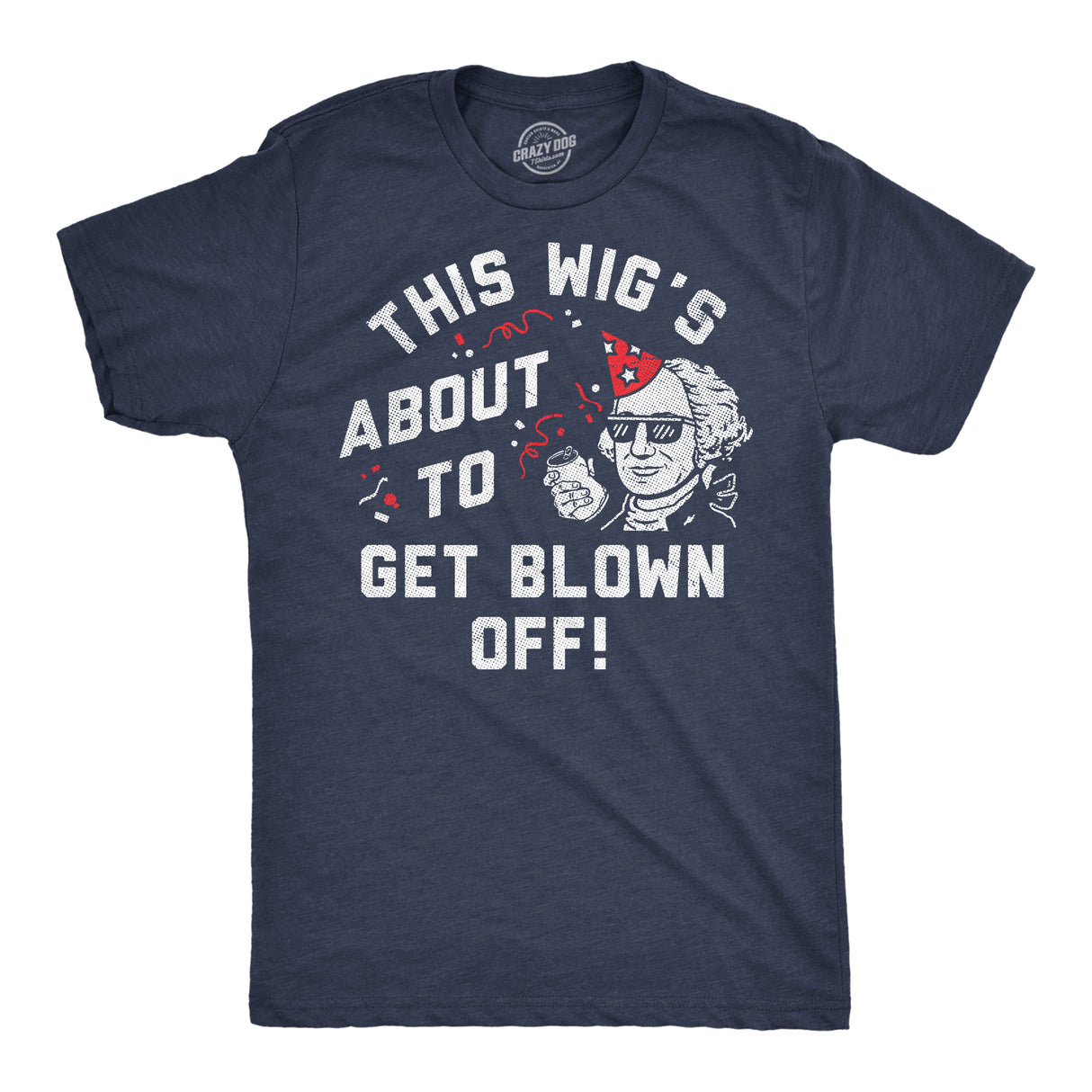 Mens Funny T Shirts This Wigs About to Get Blown Off Sarcastic Fourth Of July Graphic Novelty Tee for Men
