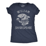 Womens William Sharkspeare T Shirt Funny Shark Week Shakespeare Joke Tee for Ladies