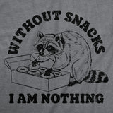 Mens Funny T Shirts Without Snacks I Am Nothing Sarcastic Graphic Novelty Tee for Men