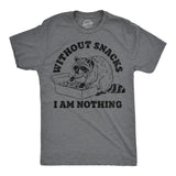 Mens Funny T Shirts Without Snacks I Am Nothing Sarcastic Graphic Novelty Tee for Men