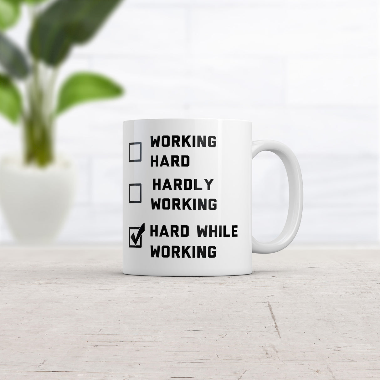 Hard While Working Checklist Mug Funny Sarcastic Adult Joke Graphic Novelty Coffee Cup-11oz