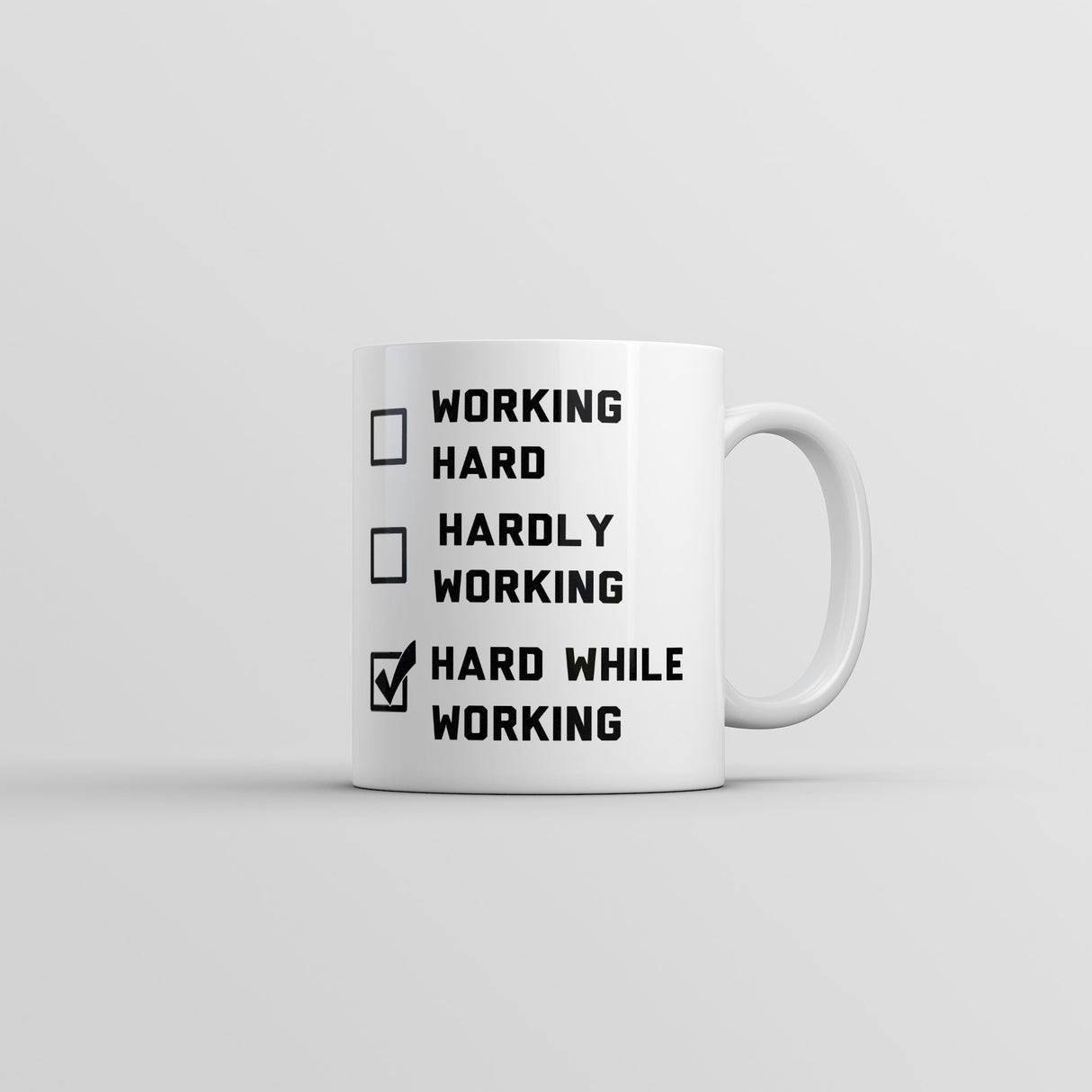 Hard While Working Checklist Mug Funny Sarcastic Adult Joke Graphic Novelty Coffee Cup-11oz